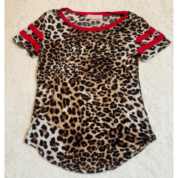 No Boundries 2 for 1 T-shirt/Blouse Red skull and Leopard Womens size Small/Medi - Picture 16 of 16